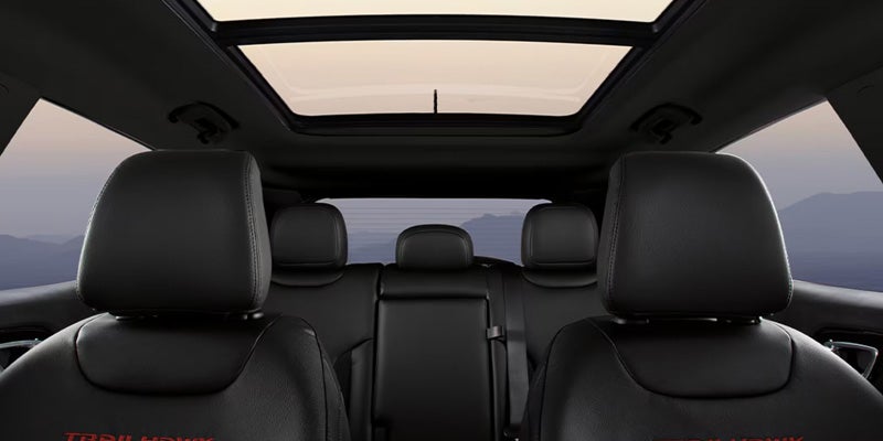 Black interior leather seats of 2026 Jeep Compass