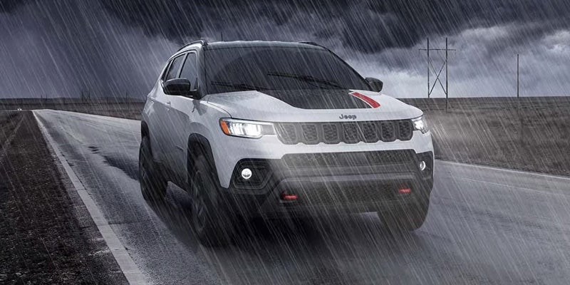 2026 Jeep Compass driving through rain