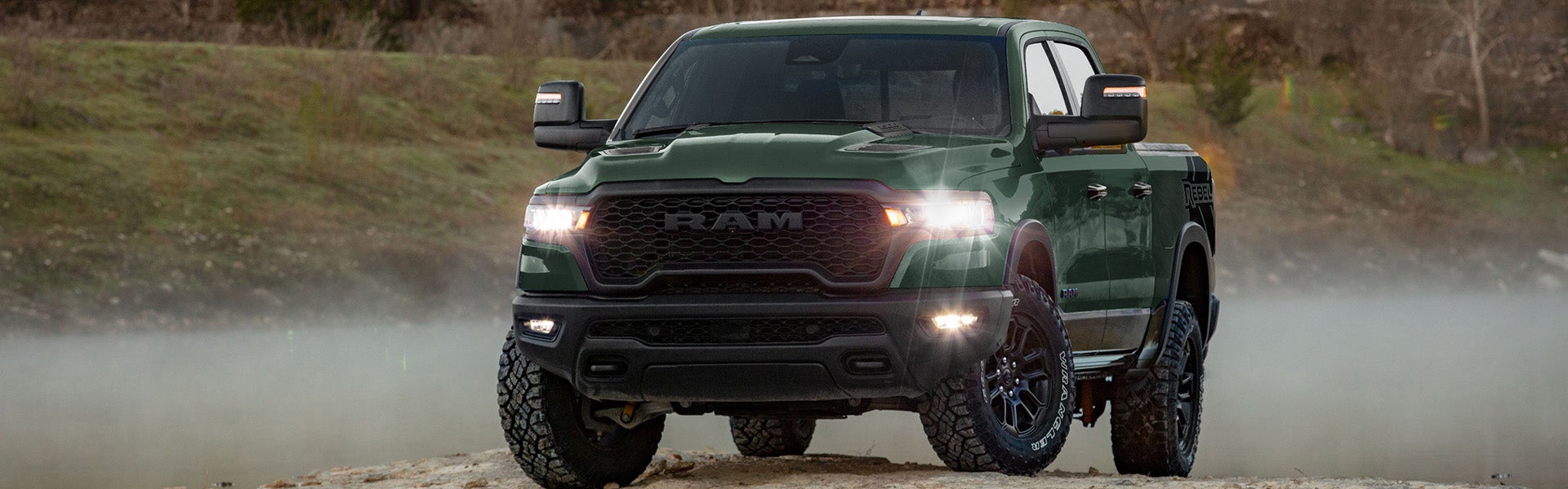 Front of green 2026 RAM 1500