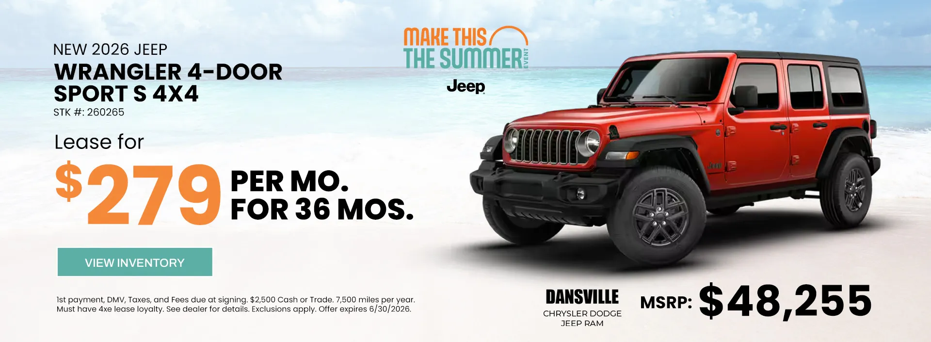 New 2026 Jeep Wrangler 4-Door Sport S 4x4