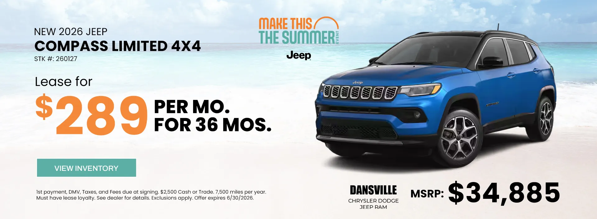 New 2026 Jeep Compass Limited 4x4