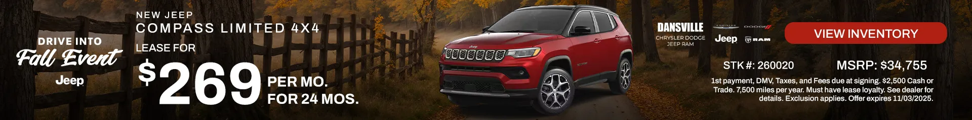 Drive into Fall Event Banner Jeep
