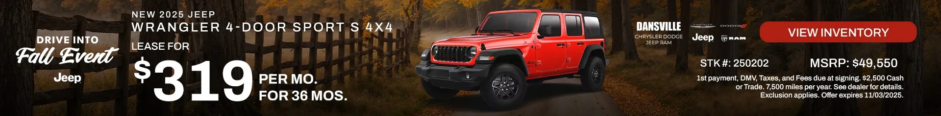 Drive into Fall Event Banner Jeep