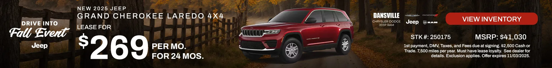Drive into Fall Event Banner Jeep